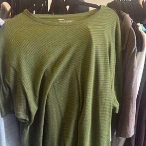 Green Striped Men's Dress Shirt